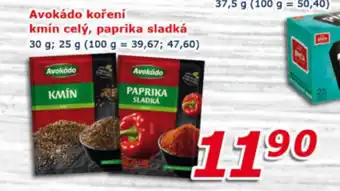 ESO MARKET Avokádo koření kmín celý, paprika sladká nabídka