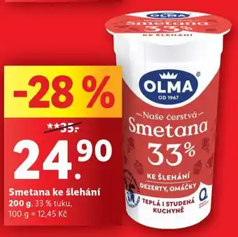 Lidl Olma smetana ke šlehání 33% nabídka