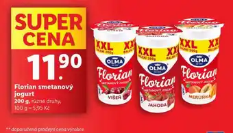 Lidl Florian smetanový jogurt nabídka