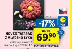 Lidl Hovězí tatarák z mladého býka nabídka