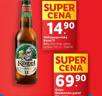 Lidl Pivo velkopopovický kozel 11 nabídka