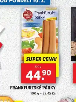 Lidl Frankfurtské párky nabídka