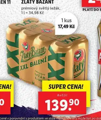 Lidl Pivo zlatý bažant nabídka