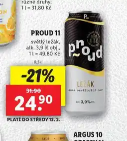 Lidl Pivo proud 11 nabídka