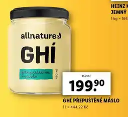 Lidl Ghí přepuštěné máslo nabídka