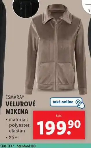 Lidl Velurová mikina nabídka