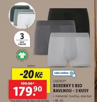 Lidl Boxerky s bio bavlnou nabídka