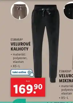 Lidl Velurové kalhoty nabídka