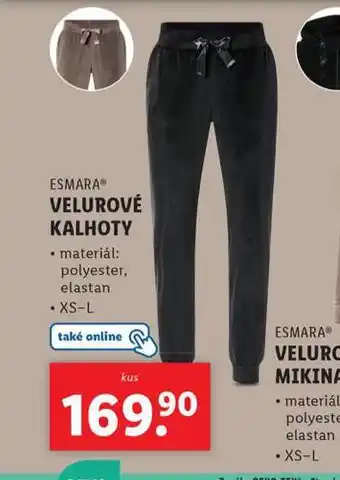 Lidl Velurové kalhoty nabídka