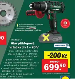 Lidl Aku příklepová vrtačka nabídka