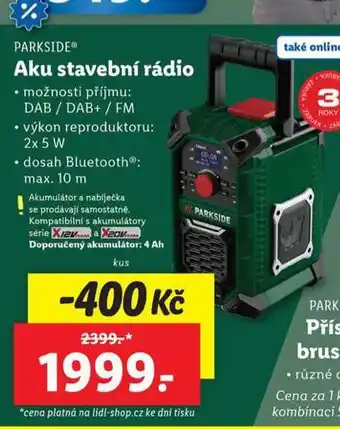 Lidl Aku stavební rádio nabídka