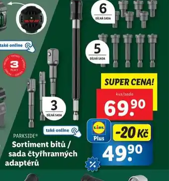 Lidl Sortiment bitů / sada čtyřhranných adaptérů nabídka