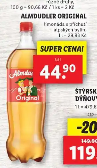 Lidl Almdudler original nabídka