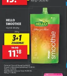 Lidl Hello smoothie nabídka