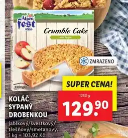 Lidl Koláč sypaný drobenou nabídka