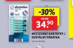 Lidl Dentalux mezizubní kartáčky / dentální párátka nabídka