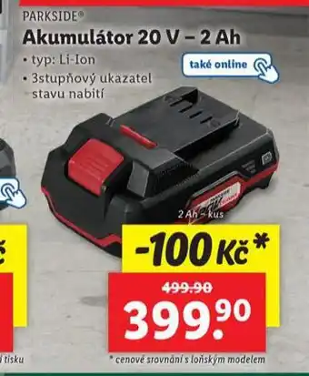 Lidl Akumulátor 20 v 2 ah nabídka