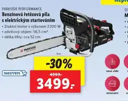 Lidl Benzínová řetězová pila s elektrickým startováním nabídka