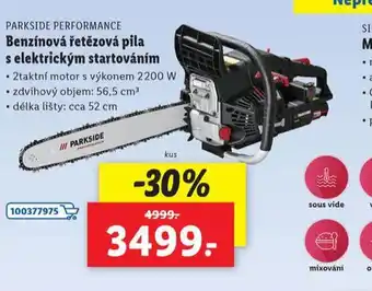 Lidl Benzínová řetězová pila s elektrickým startováním nabídka