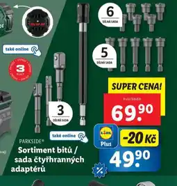 Lidl Sortiment bitů / sada čtyřhranných adaptérů nabídka