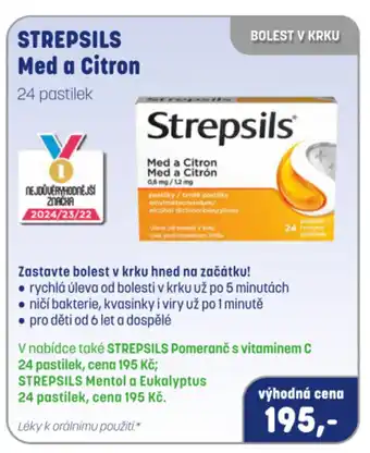 PharmaPoint Strepsils med a citron nabídka