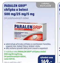 PharmaPoint Paralen grip chřipka a bolest 500 mg/25 mg/5 mg nabídka