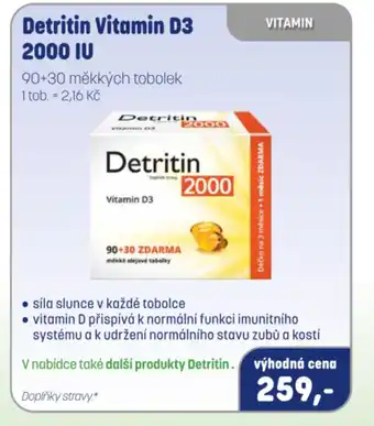 PharmaPoint Detritin Vitamin D3 2000 IU nabídka