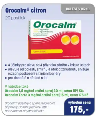 PharmaPoint OrocalmⓇ citron 20 pastilek nabídka