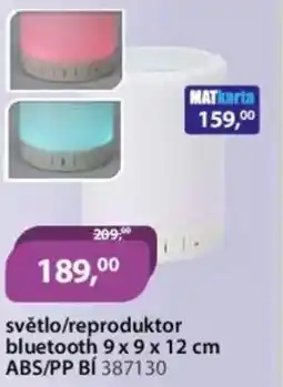 M.A.T. Světlo/reproduktor bluetooth nabídka