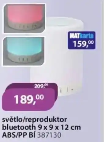 M.A.T. Světlo/reproduktor bluetooth nabídka