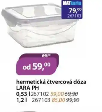 M.A.T. hermetická čtvercová dóza LARA PH nabídka