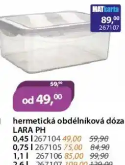 M.A.T. Hermetická lara kul. ph hermetická obdélníková dóza nabídka