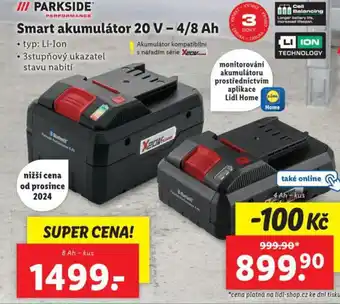 Lidl PARKSIDE Smart akumulátor 20 V - 4/8 Ah nabídka