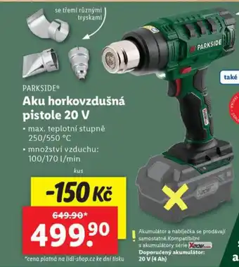 Lidl PARKSIDE Aku horkovzdušná pistole 20 V nabídka