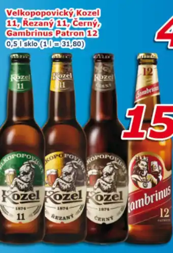 ESO MARKET Velkopopovický Kozel 11, Řezaný 11, Černý, Gambrinus Patron 12 nabídka