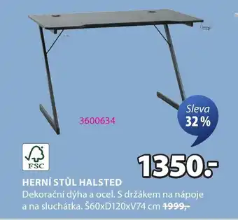 JYSK Herní stůl halsted nabídka