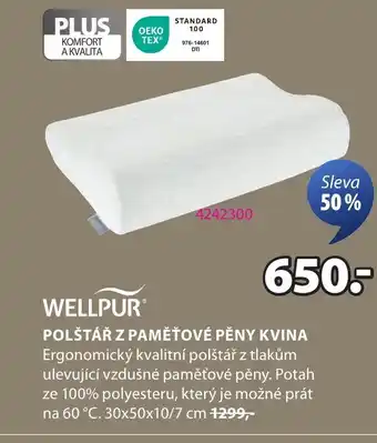 JYSK Polštář z paměťové pěny Kvina nabídka