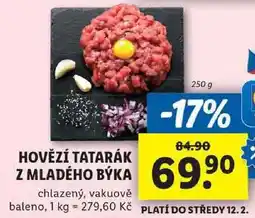 Lidl HOVĚZÍ TATARÁK Z MLADÉHO BÝKA, 250 g nabídka