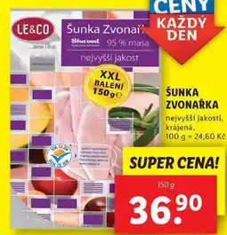 Lidl ŠUNKA ZVONAŘKA, 150 g nabídka