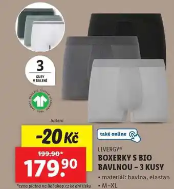 Lidl BOXERKY S BIO BAVLNOU - 3 KUSY nabídka