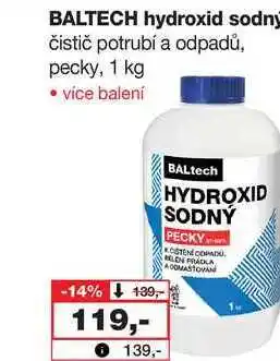 Barvy a laky drogerie BALTECH hydroxid sodný čistič potrubí a odpadů, pecky, 1 kg nabídka