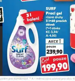 Kaufland Surf prací gel nabídka