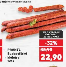 Kaufland Budapešťská klobása nabídka