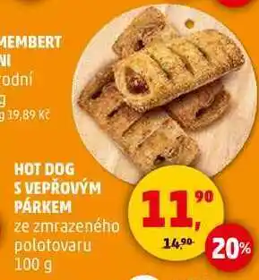 Penny Market HOT DOG S VEPŘOVÝM PÁRKEM ze zmrazeného polotovaru, 100 g nabídka