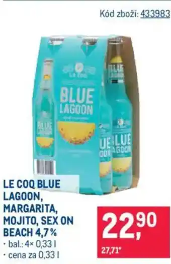 Makro LE COQ BLUE Lagoon, margarita, mojito, sex on beach 4,7% nabídka