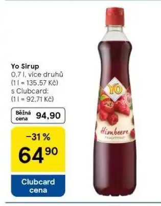 Tesco Yo sirup nabídka