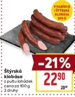 Billa Štýrská klobása nabídka