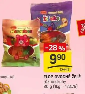 Flop FLOP OVOCNÉ ŽELÉ různé druhy 80 g nabídka