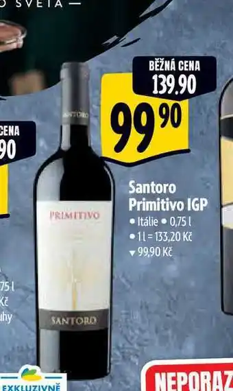 Albert Santoro Primitivo IGP 0,75 l nabídka