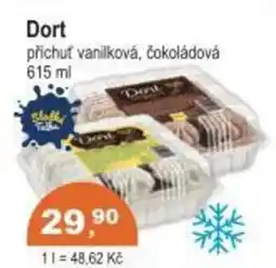 Coop Dort příchuť vanilková, čokoládová nabídka